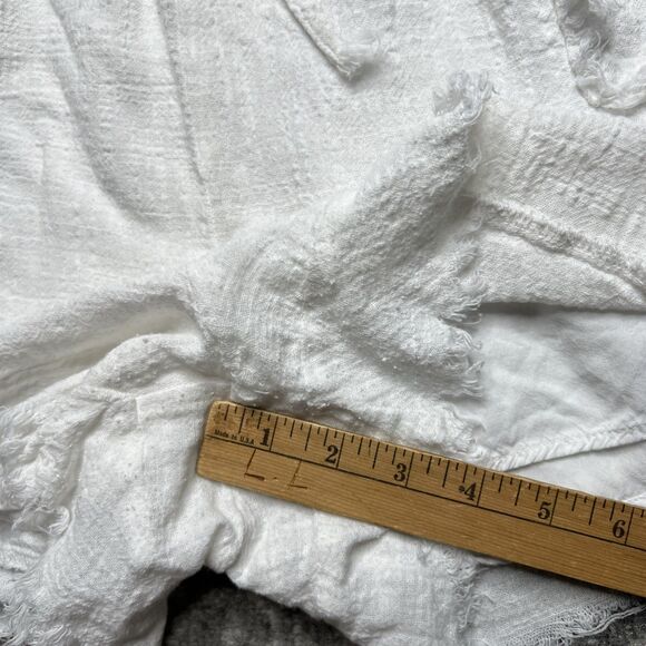 GiGio Plus Crinkle Distressed Pull On Shorts Size XL White Lined Drawstring - Picture 8 of 11